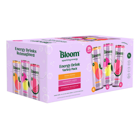 Bloom Sparkling Energy Variety Pack, 18 pk./12 oz.